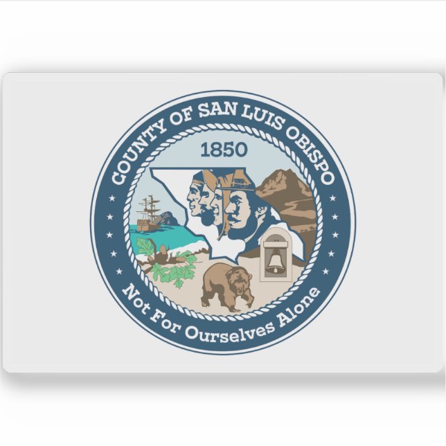 Sticker Drapeau du comté de San Luis Obispo, Californie  (Devant)