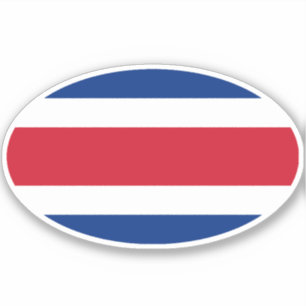 Sticker Drapeau du Costa Rica Oval