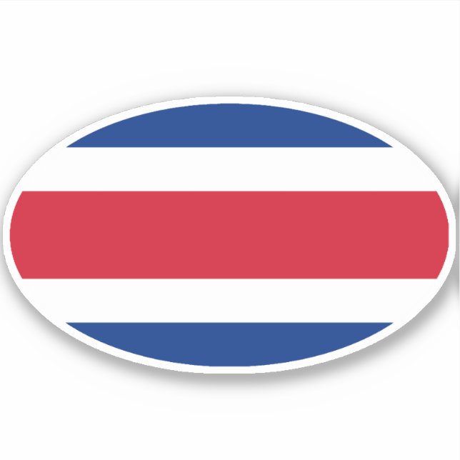 Sticker Drapeau du Costa Rica Oval (Devant)
