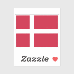 Sticker Drapeau du Danemark découpé sur mesure
