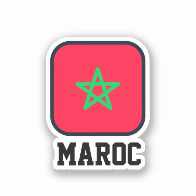 Sticker Drapeau du Maroc (Recto)