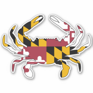 Sticker Drapeau du Maryland Crabe bleu