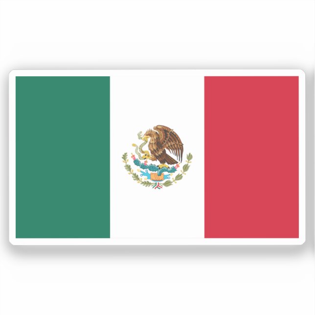 Sticker Drapeau du Mexique découpé sur mesure  (Recto)