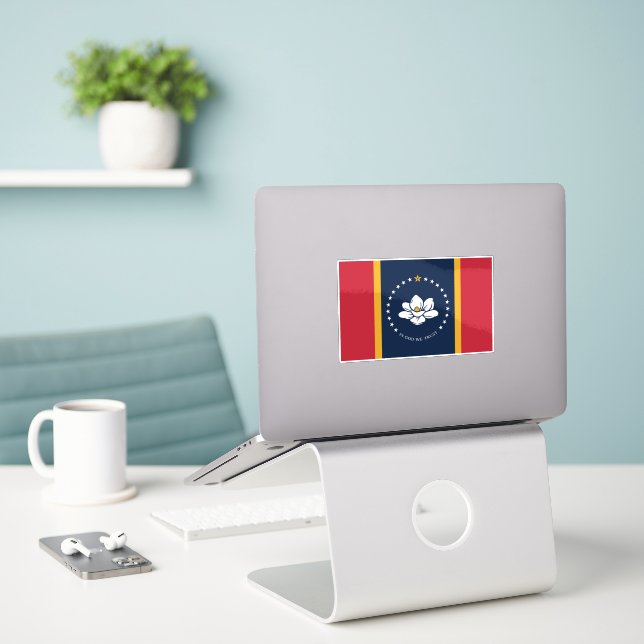 Sticker Drapeau du Mississippi (Ordinateur portable sur le bureau)