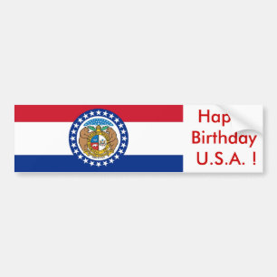 Sticker Drapeau du Missouri, Joyeux Anniversaire U
