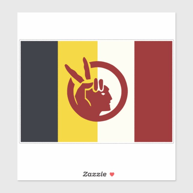 Sticker drapeau du Mouvement des Amérindiens (Feuille)