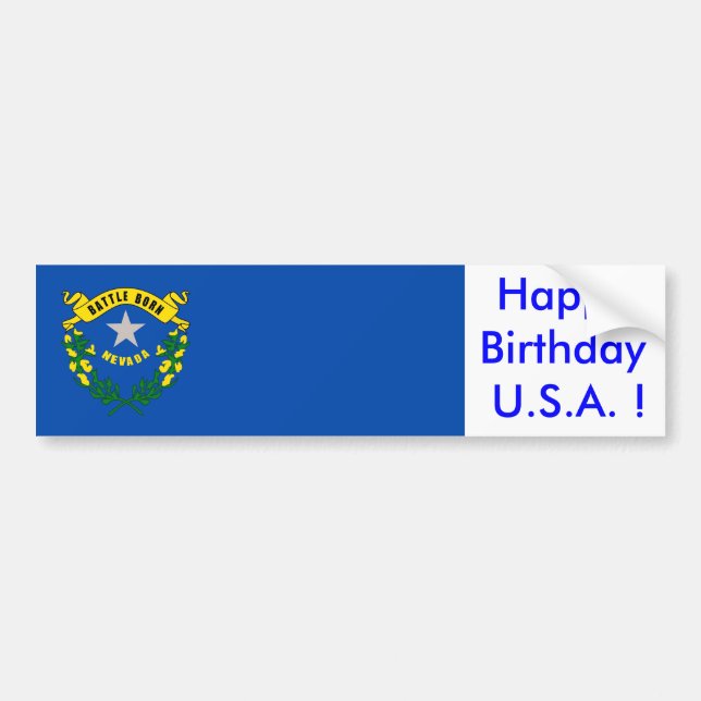 Sticker Drapeau du Nevada, Joyeux anniversaire U.S (Devant)