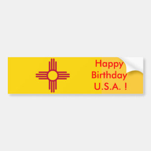 Sticker Drapeau du Nouveau-Mexique, Joyeux Anniver