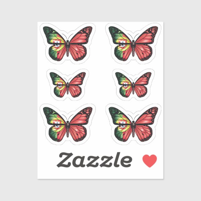 Sticker Drapeau du papillon portugais (Feuille)