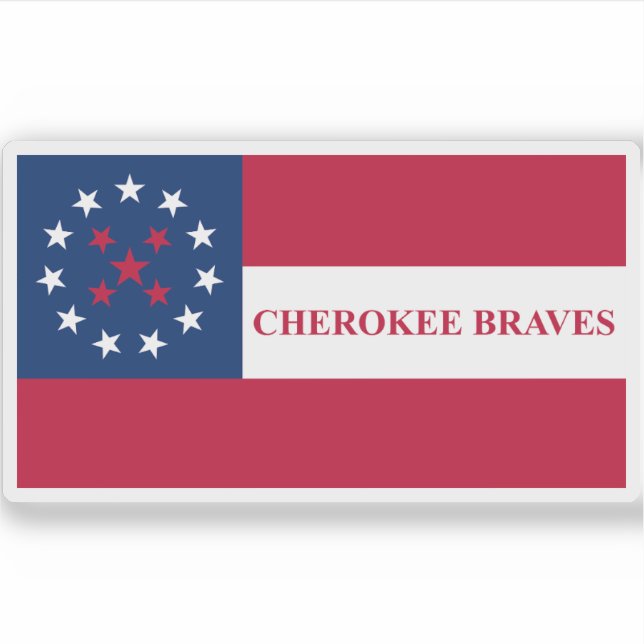 Sticker Drapeau du peuple Cherokee Braves, USA (Devant)