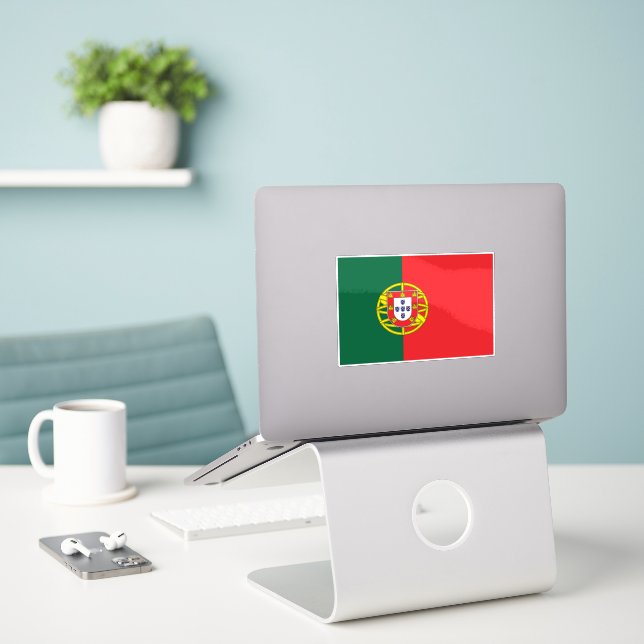 Sticker Drapeau du Portugal (Ordinateur portable sur le bureau)