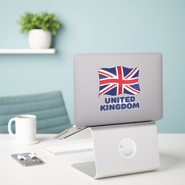Sticker Drapeau du Royaume-Uni (Ordinateur portable sur le bureau)