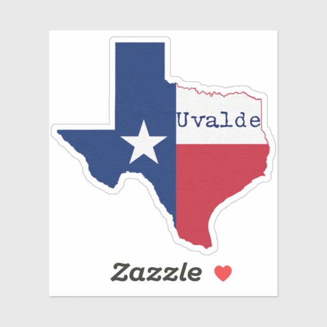 Sticker Drapeau du Texas Uvalde (Feuille)