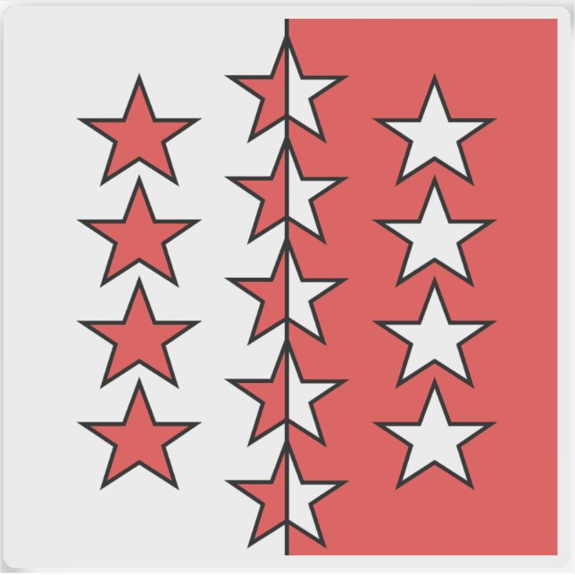Sticker Drapeau du Valais, Suisse (Devant)