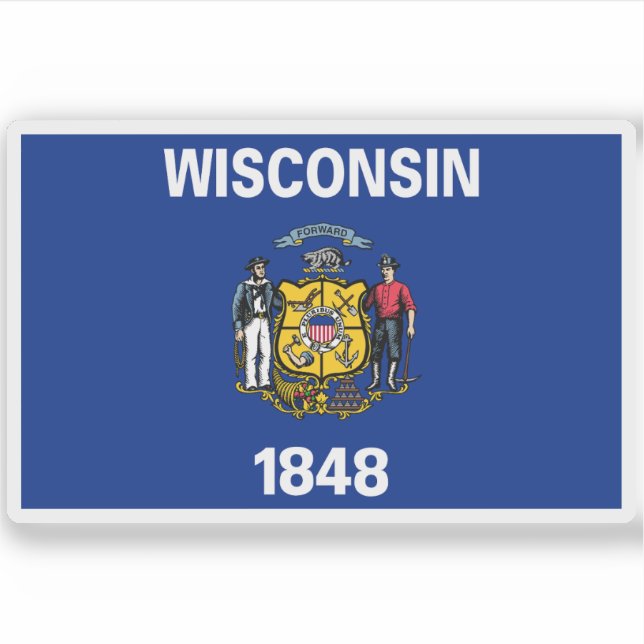 Sticker Drapeau du Wisconsin (Devant)