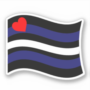 STICKER DRAPEAU EN CUIR QUI FLOTTE