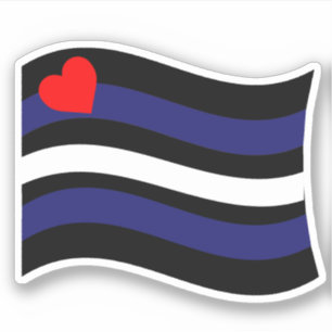 STICKER DRAPEAU EN CUIR QUI FLOTTE