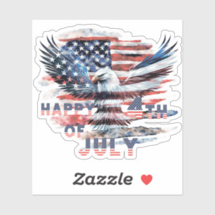 Sticker Drapeau et aigle des États-Unis. Indépendance