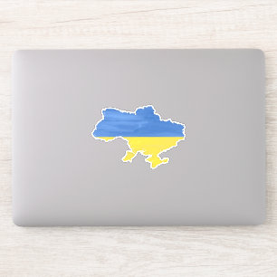 Sticker Drapeau et carte de l'Ukraine