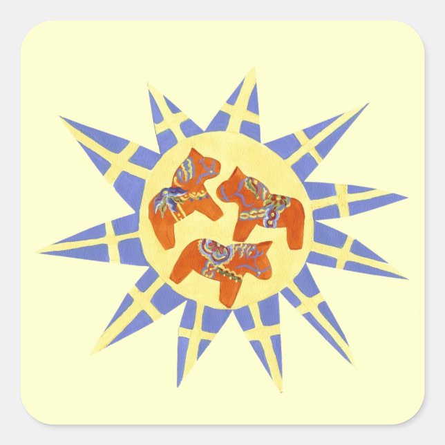 Sticker Drapeau et Dala suédois (Devant)