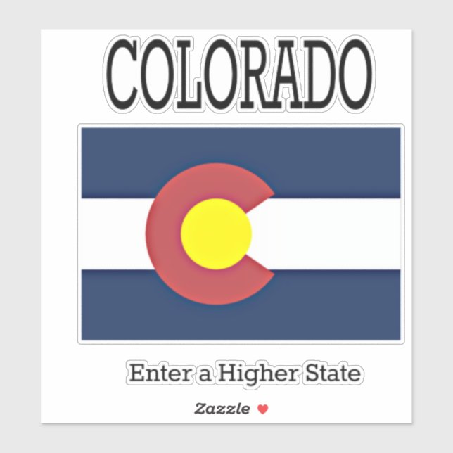 Sticker Drapeau et devise du Colorado (Feuille)