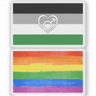 Sticker Drapeau et symbole de fierté androphile