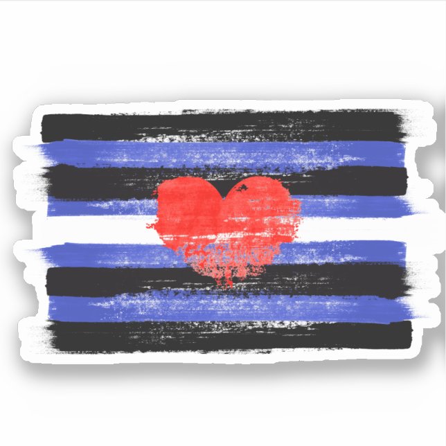 Sticker Drapeau et symbole de fierté en cuir peint (Devant)