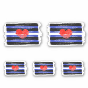 Sticker Drapeau et symbole de fierté en cuir peint