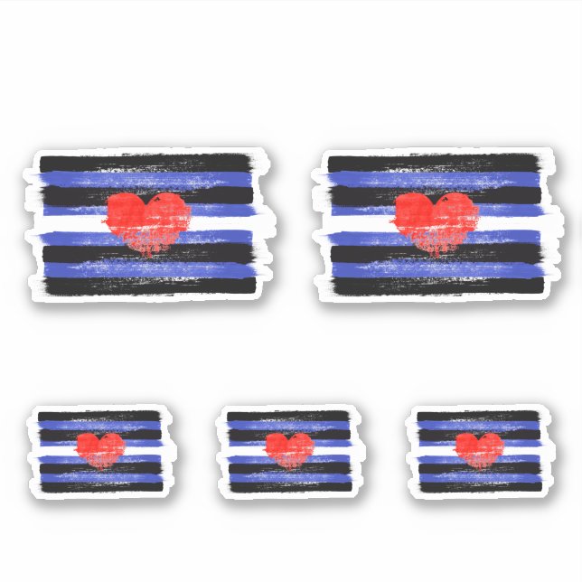 Sticker Drapeau et symbole de fierté en cuir peint (Devant)