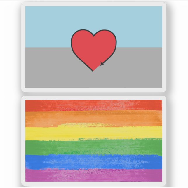 Sticker Drapeau et symbole de la fierté autosexuelle (Devant)