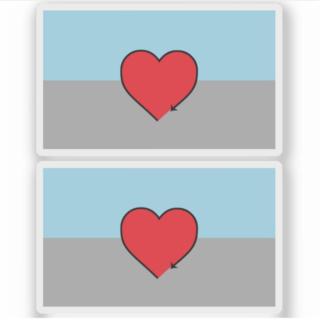 Sticker Drapeau et symbole de la fierté autosexuelle (Devant)