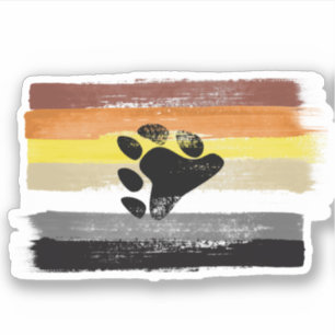 Sticker Drapeau et symbole de la fierté de l'ours peint
