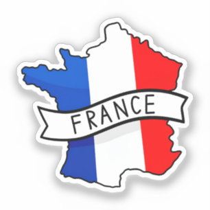 Sticker Drapeau France Carte Fierté Patriotique Française