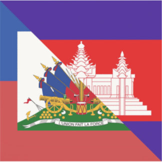 Sticker Drapeau haïtien cambodgien | Haïti Drapeau à moiti