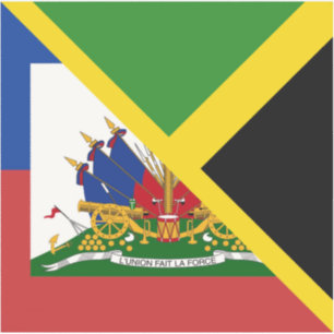 Sticker Drapeau haïtien jamaïcain   Half Jamaïque Haïti
