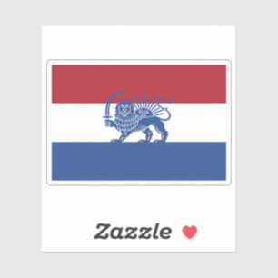 Sticker Drapeau hollandais iranien Lion et Soleil du patri