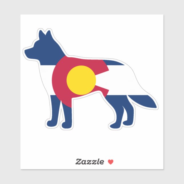 Sticker Drapeau Husky Colorado (Feuille)