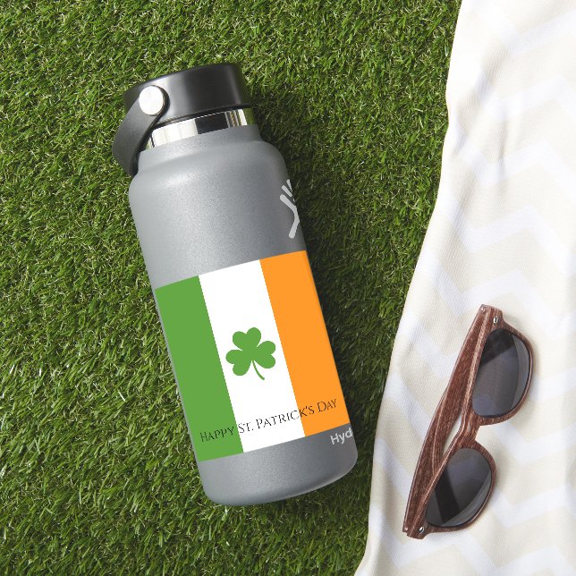 Sticker Drapeau irlandais St Patrick avec Shamrock | Perso (HydroFlask Insitu)