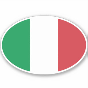 Sticker Drapeau italien ovale