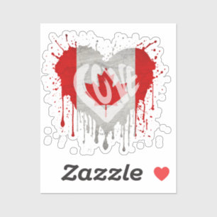 Sticker Drapeau J'aime Canada