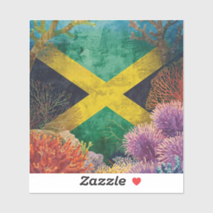 Sticker Drapeau jamaïcain sous l'eau
