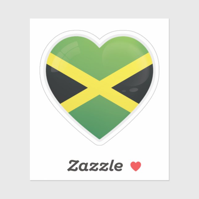 Sticker Drapeau Jamaïque d'amour (Feuille)