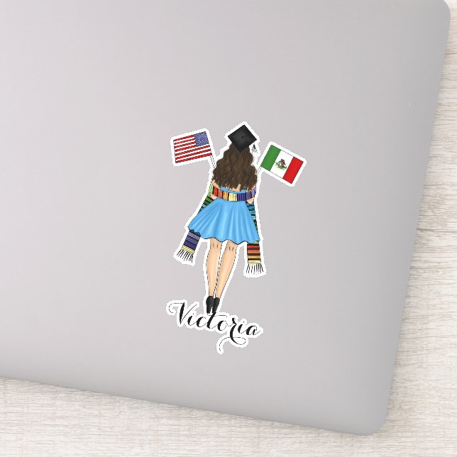 Sticker Drapeau latino-américain pour les diplômés (Détail)