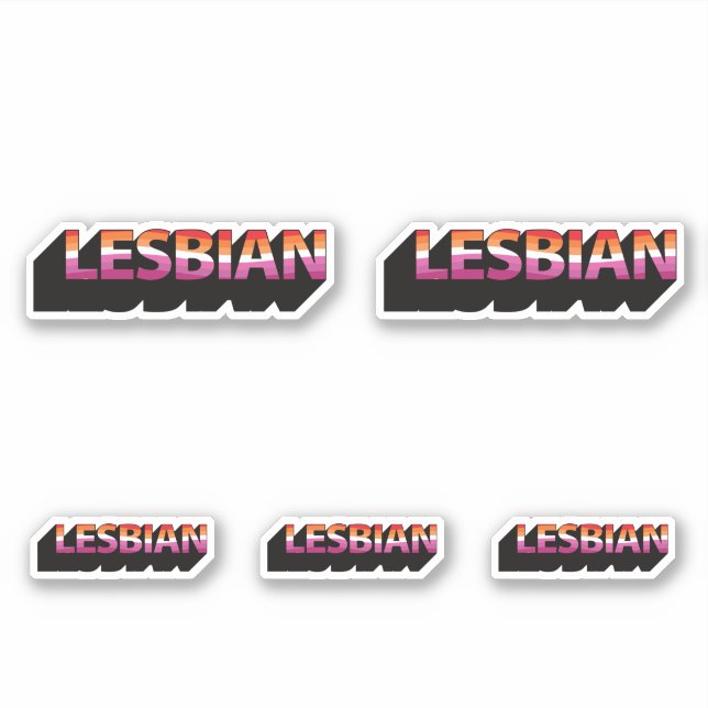 Sticker Drapeau lesbien 3D (Devant)
