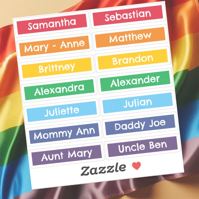Sticker Drapeau LGBTQ arc-en-ciel Liste personnalisée des  (Créateur téléchargé)
