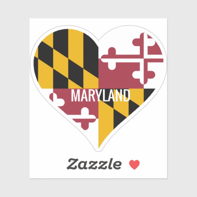 Sticker Drapeau Love Maryland (Feuille)