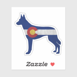 Sticker Drapeau Malinois Belge Colorado Silhouette