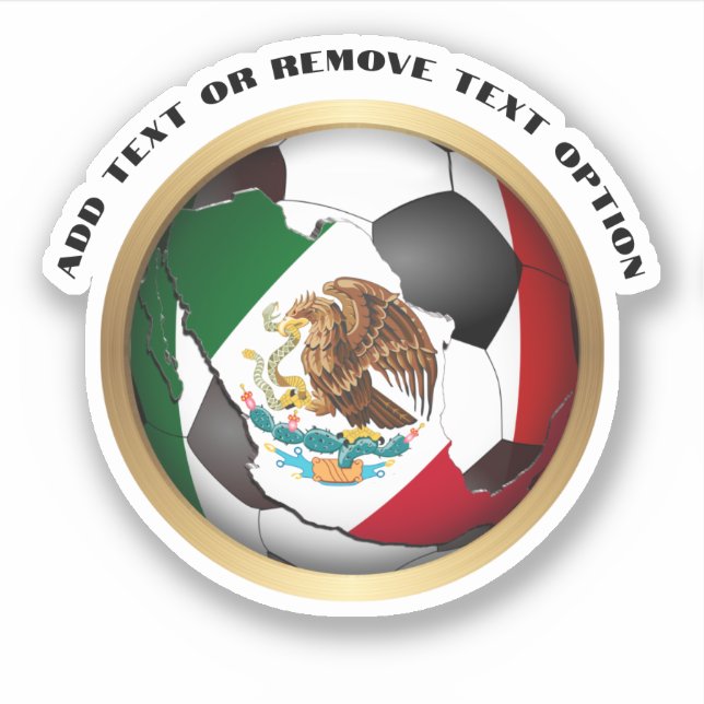 Sticker Drapeau mexicain balle de football (Devant)