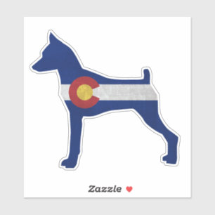 Sticker Drapeau Min Pin Chien race Colorado
