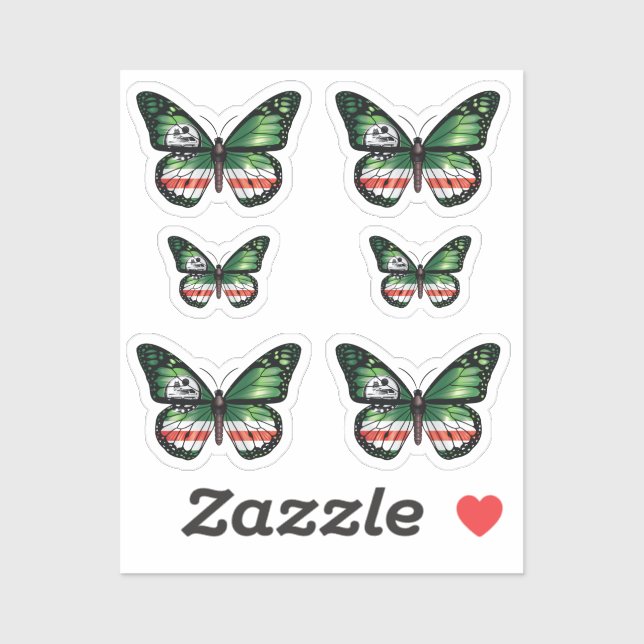 Sticker Drapeau monarch papillon de Tchétchénie (Feuille)